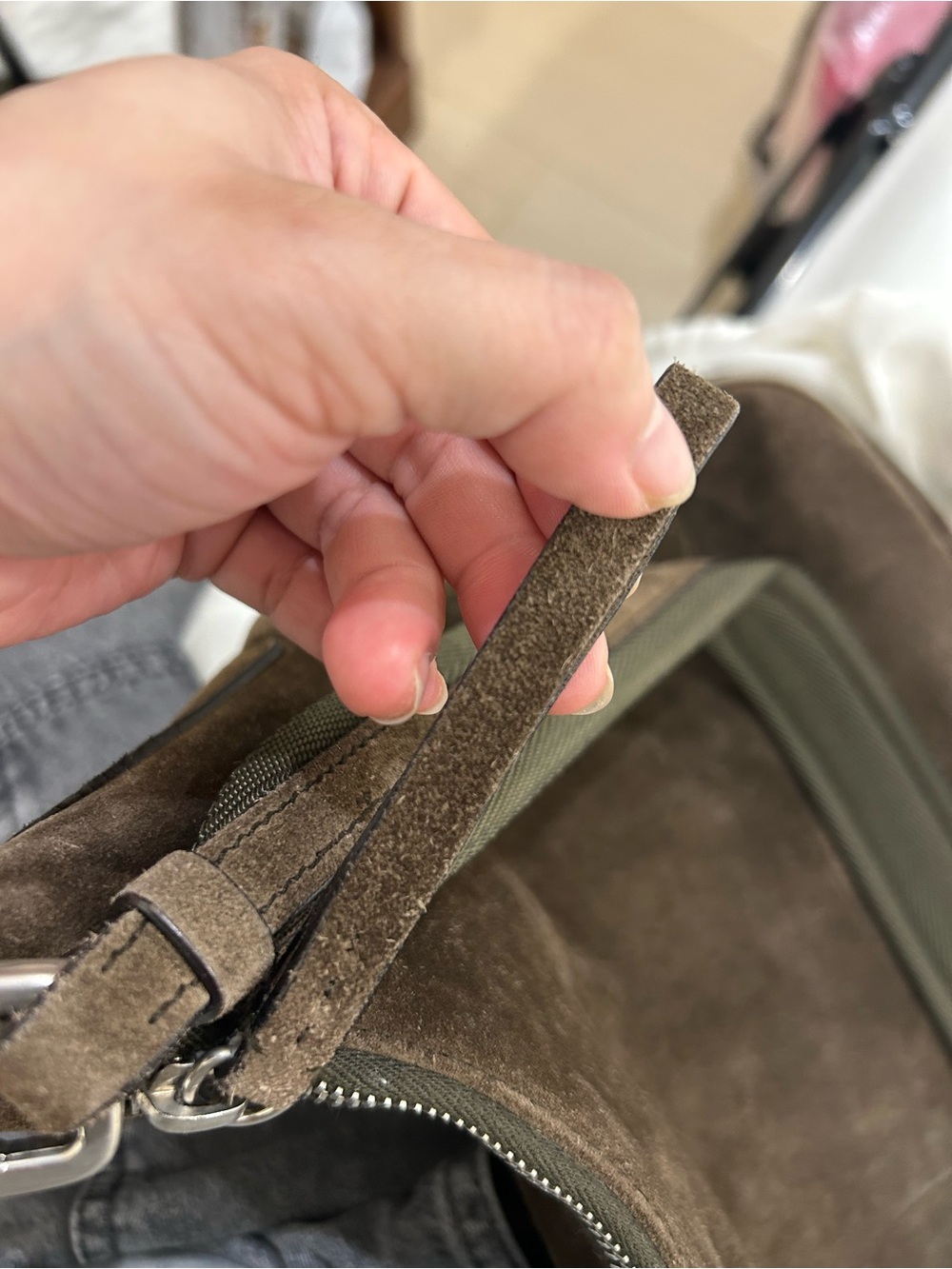 Vintage and Authentic Prada Brown Suede Shoulder Bag - Picture 3 of 12